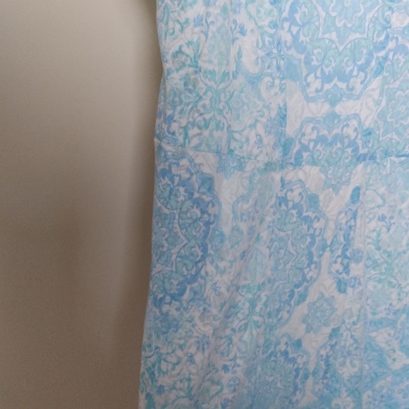 Ruby Rd. Blue and White Medallion Print Sleeveless Tank Maxi Dress Small Petite - Picture 7 of 10